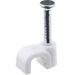 Изображение товара Скобы для крепления кабеля плоские Duwi 4 мм полипропиленовые белые (20 шт.) (30323 7)