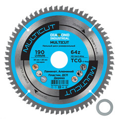 Изображение товара Диск пильный универсальный Diamond Industrial MultiCut 190х30х2,6 мм 64 зуба (DIDM190Z64)