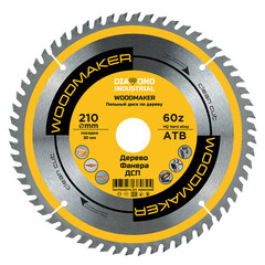 Изображение товара Диск пильный по дереву Diamond Industrial WoodMaker 210х30х2,2 мм 60 зубьев (DIDD210Z60)