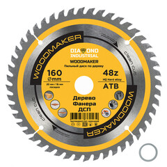 Изображение товара Диск пильный по дереву Diamond Industrial WoodMaker 160х20х2,2 мм 48 зубьев (DIDD160Z48)