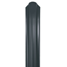 Евроштакетник односторонний П-образный 0,45 мм 118х1800 мм графитовый серый RAL 7024 фигурный срез