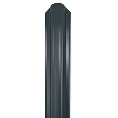 Изображение товара Евроштакетник односторонний П-образный 0,45 мм 118х1800 мм графитовый серый RAL 7024 фигурный срез