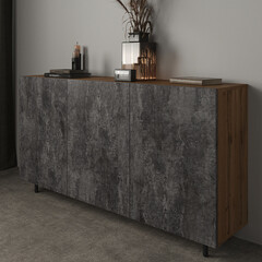 Щит мебельный ЛДСП 1200х200х16 мм цемент темный - фото 2