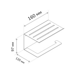 Держатель для туалетной бумаги Ulitka Unit с полкой металл черный (74104469) - фото 2