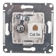 Розетка телевизионная/ компьютерная Systeme Electric AtlasDesign встраиваемая белая TV/ RJ45 (ATN000189) - фото 3