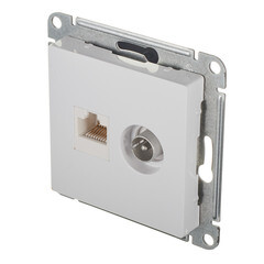 Розетка телевизионная/ компьютерная Systeme Electric AtlasDesign встраиваемая белая TV/ RJ45 (ATN000189) - фото 2