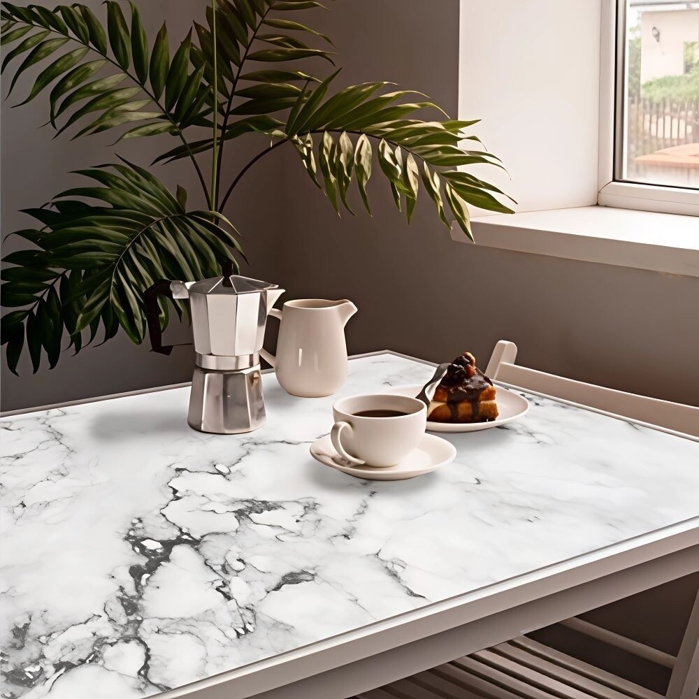 

Скатерть ПВХ  см Белый мрамор белая/серая, Серый;белый