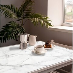 Скатерть ПВХ 60х90 см Сильвер белая/серая - фото 1