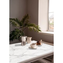 Скатерть ПВХ 60х90 см Сильвер белая/серая - фото 2