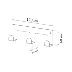 Вешалка для ванной Ulitka Scandy 3 крючка на шуруп металл белый (74104330) - фото 2