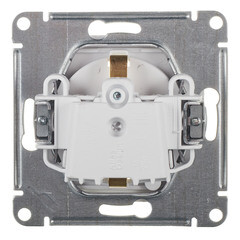 Розетка Systeme Electric AtlasDesign Aqua встраиваемая белая со шторками с крышкой (ATN440146) - фото 4