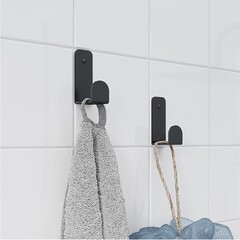 Крючок для ванной Ulitka Scandy одинарный на шуруп металл черный (2 шт.) (74104556) - фото 5