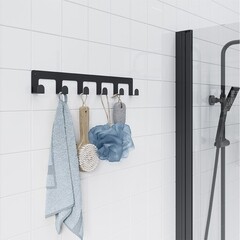 Вешалка для ванной Ulitka Scandy 6 крючков на шуруп металл черный (74104333) - фото 5