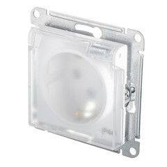 Розетка Systeme Electric AtlasDesign Aqua встраиваемая белая со шторками с крышкой (ATN440146) - фото 3