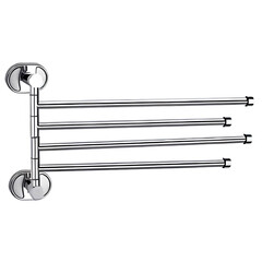 Изображение товара Полотенцедержатель РМС А10 222 мм четверной поворотный на шуруп нержавеющая сталь хром (A1026)