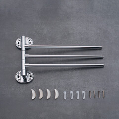 Полотенцедержатель РМС А10 195 мм тройной поворотный на шуруп нержавеющая сталь хром (A1025) - фото 4