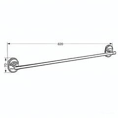 Полотенцедержатель РМС А10 650 мм на шуруп нержавеющая сталь хром (A1020) - фото 3