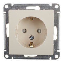 Розетка Systeme Electric AtlasDesign встраиваемая бежевая со шторками (ATN000245) - фото 1