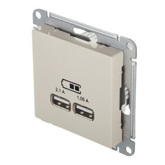 Розетка USB Systeme Electric AtlasDesign встраиваемая бежевая 2хUSB-А (ATN000233) - фото 3