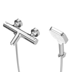 Смеситель для ванны Corsa Deco Thermo хром термостатический с коротким изливом с лейкой (FTBR01S) - фото 6