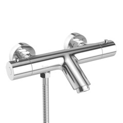 Смеситель для ванны Corsa Deco Thermo хром термостатический с коротким изливом с лейкой (FTBR01S) - фото 5