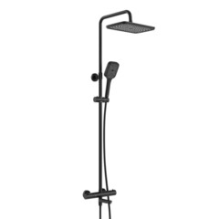 Душевая система Corsa Deco Thermo с верхним душем с лейкой с изливом черная (SSFT02-300QQB) - фото 7