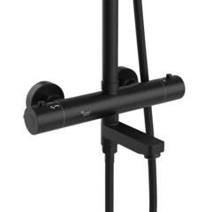Душевая система Corsa Deco Thermo с верхним душем с лейкой с изливом черная (SSFT02-300QQB) - фото 4