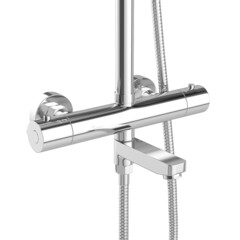 Душевая система Corsa Deco Thermo с верхним душем с лейкой с изливом хром (SSFT02-300QQ) - фото 4