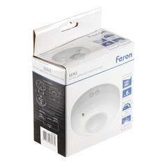 Датчик движения потолочный Feron SEN5/LX20B IP20 220 В 120/360 градусов до 6 м инфракрасный белый (22006) - фото 3