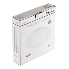 Светильник встраиваемый светодиодный белый 9 Вт 4000К IP20 Feron ДВО (28503) - фото 2