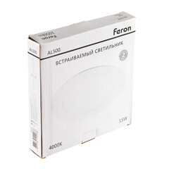 Светильник встраиваемый светодиодный белый 15 Вт 4000К IP20 Feron ДВО (29623) - фото 3