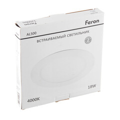 Светильник встраиваемый светодиодный белый 18 Вт 4000К IP20 Feron ДВО (29624) - фото 3
