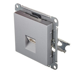 Розетка компьютерная Systeme Electric AtlasDesign встраиваемая алюминий RJ45 (ATN000383) - фото 2