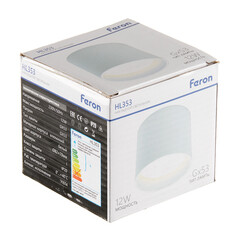 Светильник потолочный Feron HL353 GX53 12 Вт 6 кв.м белый IP20 (41281) - фото 3