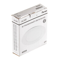 Светильник встраиваемый светодиодный белый 6 Вт 4000К IP40 Feron (28500) - фото 3
