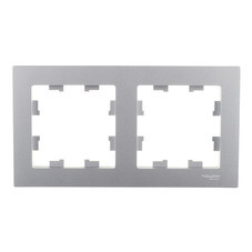 Рамка Systeme Electric AtlasDesign двухместная алюминий (ATN000302)