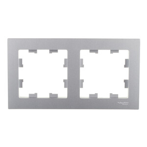 Рамка Systeme Electric AtlasDesign двухместная алюминий (ATN000302)