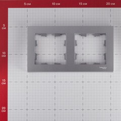 Рамка Systeme Electric AtlasDesign двухместная алюминий (ATN000302) - фото 3