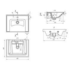 Комплект тумба с раковиной Sanstar Lanciano 60 см напольная белая (303.1-1.5.1.К) - фото 7