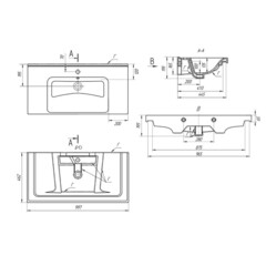 Комплект тумба с раковиной Sanstar Lanciano 100 см напольная белая (313.1-1.5.1.К) - фото 6