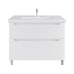 Изображение товара Комплект тумба с раковиной Sanstar Lanciano 100 см напольная белая (313.1-1.5.1.К)
