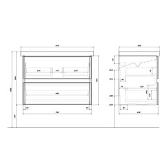 Комплект тумба с раковиной Sanstar Graffa 80 см подвесная дуб вотан/графит софт (453.1-1.4.1.ККОМ) - фото 8