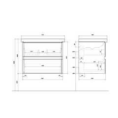Комплект тумба с раковиной Sanstar Graffa 70 см подвесная дуб вотан/графит софт (452.1-1.4.1.ККОМ) - фото 9