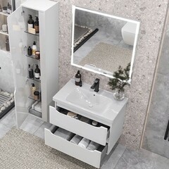 Комплект тумба с раковиной Sanstar Lanciano 100 см подвесная белая (314.1-1.5.1.К) - фото 7