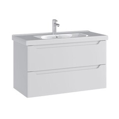 Комплект тумба с раковиной Sanstar Lanciano 100 см подвесная белая (314.1-1.5.1.К) - фото 5