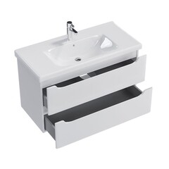 Комплект тумба с раковиной Sanstar Lanciano 100 см подвесная белая (314.1-1.5.1.К) - фото 3