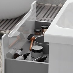 Комплект тумба с раковиной Sanstar Lanciano 80 см подвесная белая (306.1-1.5.1.К) - фото 6