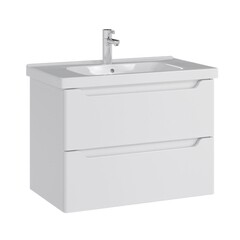 Комплект тумба с раковиной Sanstar Lanciano 80 см подвесная белая (306.1-1.5.1.К) - фото 5