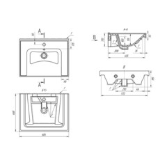 Комплект тумба с раковиной Sanstar Lanciano 60 см подвесная белая (305.1-1.5.1.К) - фото 2