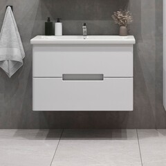 Комплект тумба с раковиной Sanstar Ориана 70 см подвесная белая (286.1-1.4.1.ККОМ) - фото 9